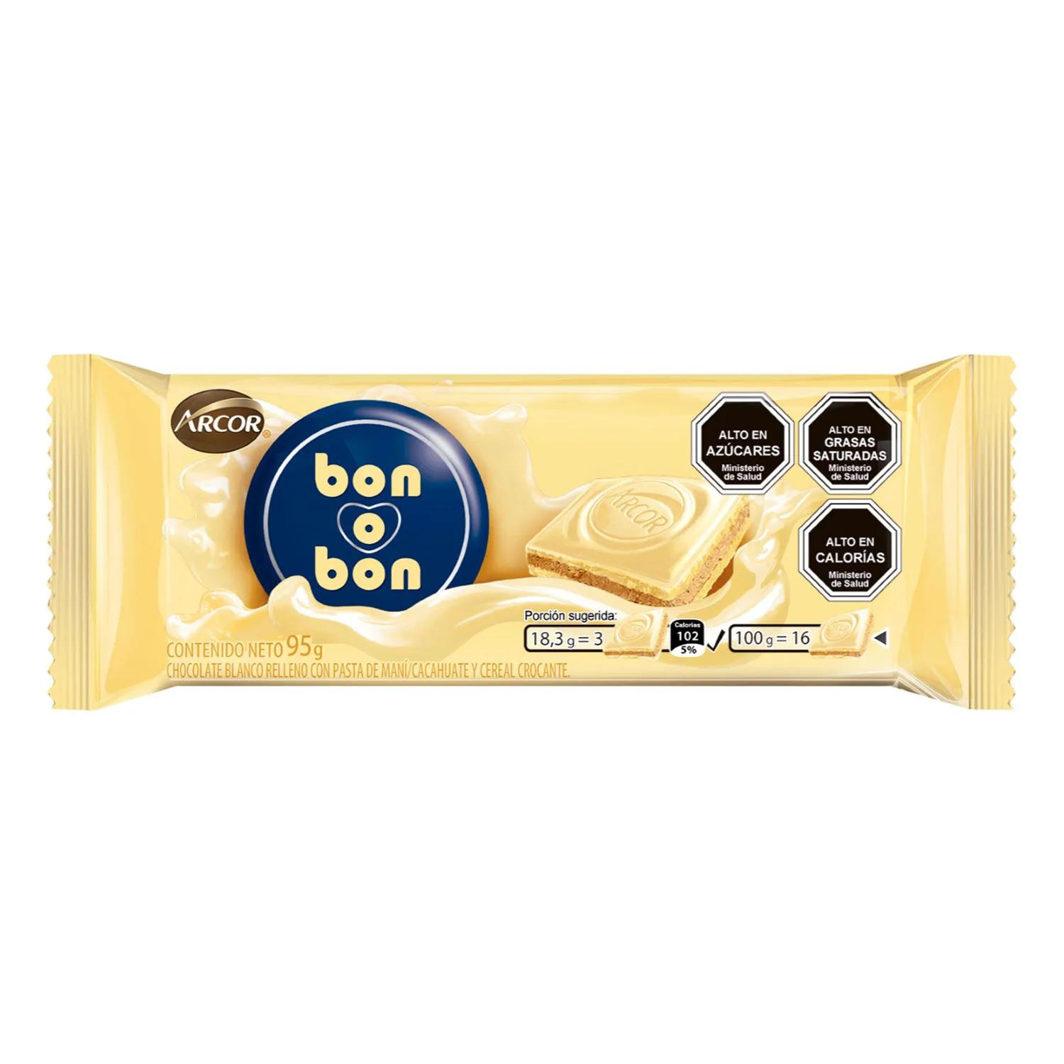 calorias bon o bon chocolate blanco - Cuántas calorías tiene un alfajor bon o bon