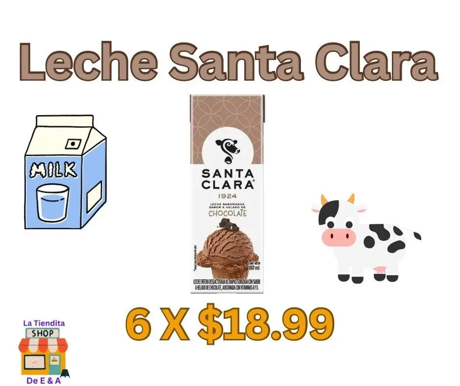 santa clara chocolate - Cuántas calorías tiene una leche Santa Clara de chocolate de 180 ml