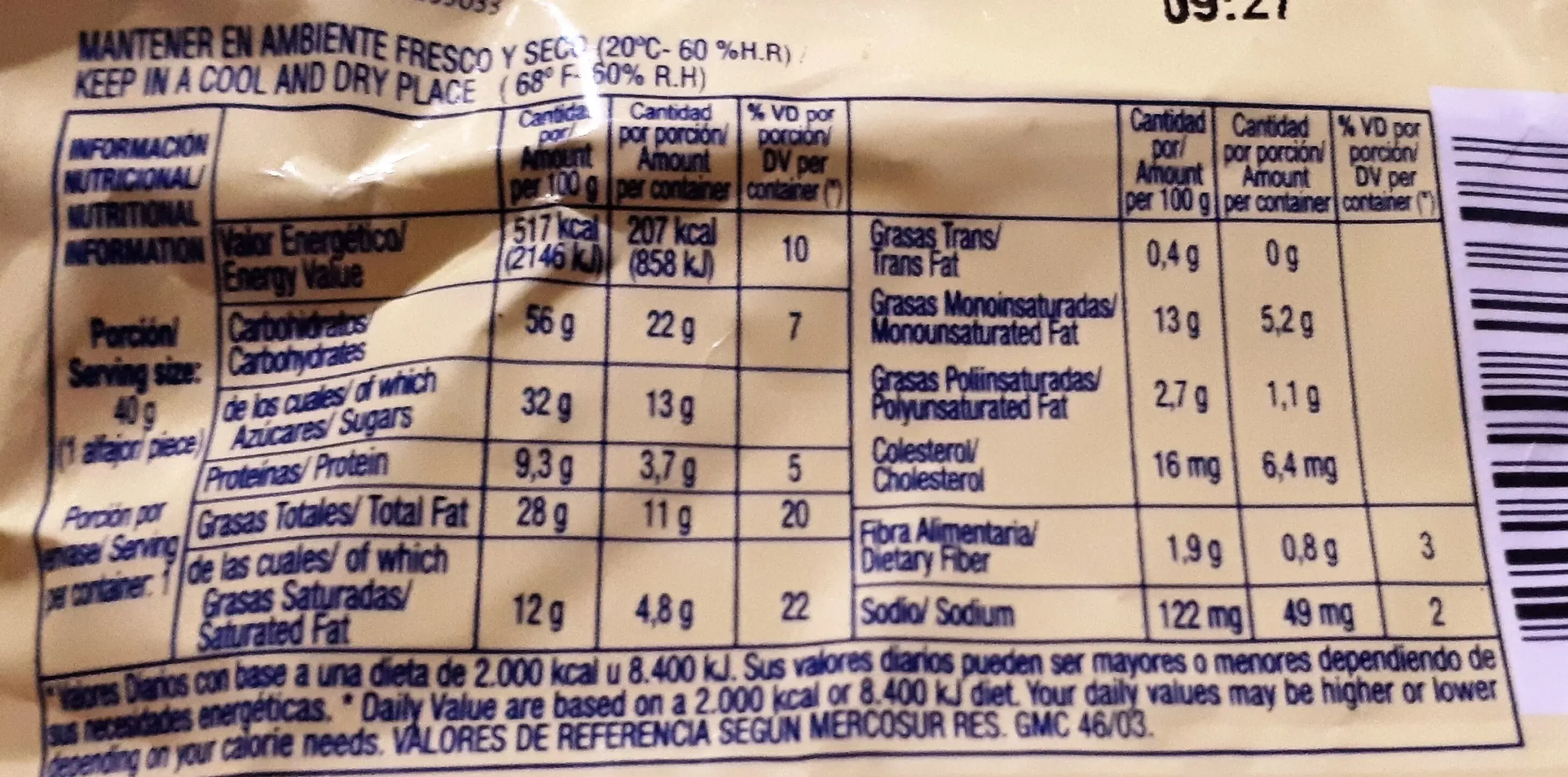 calorias bon o bon chocolate blanco - Cuántas calorías tienen las galletas Bon o Bon
