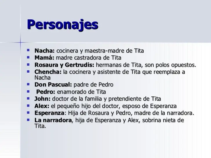 como agua para chocolate personajes principales - Cuántos años tiene Tita en Como Agua para Chocolate