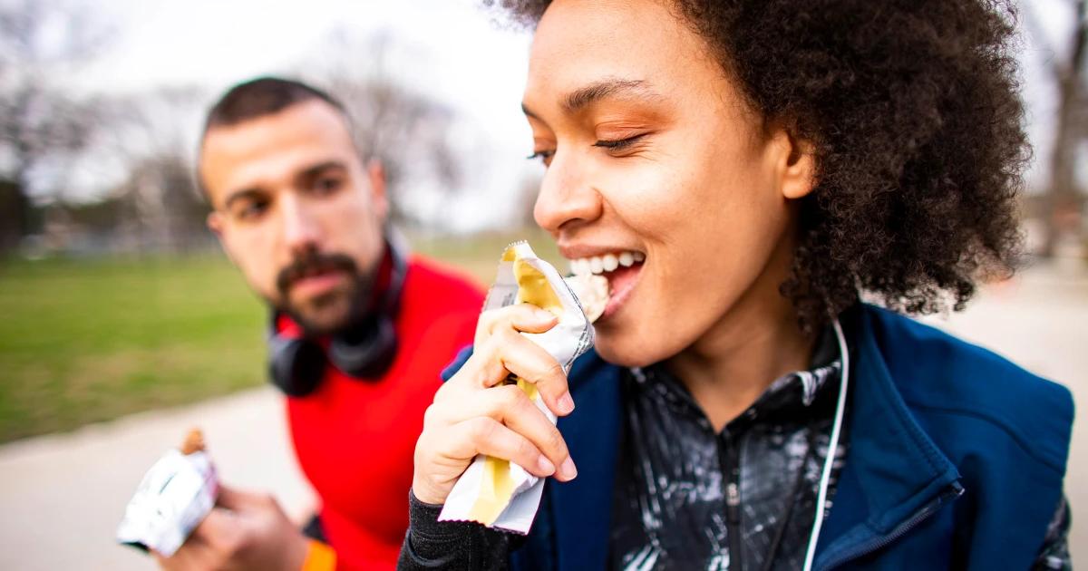 peanut butter and chocolate protein bars - Is it OK to eat protein bars as a snack