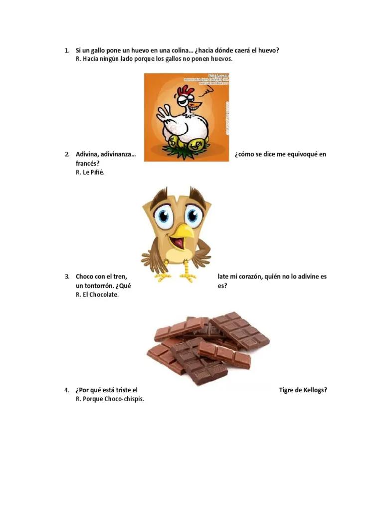 adivinansas huevo de chocolate - Qué contiene la adivinanza