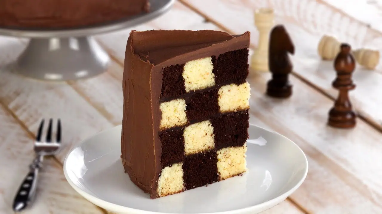 torta a cuadritos de chocolate y vainilla - Qué forma tiene una torta