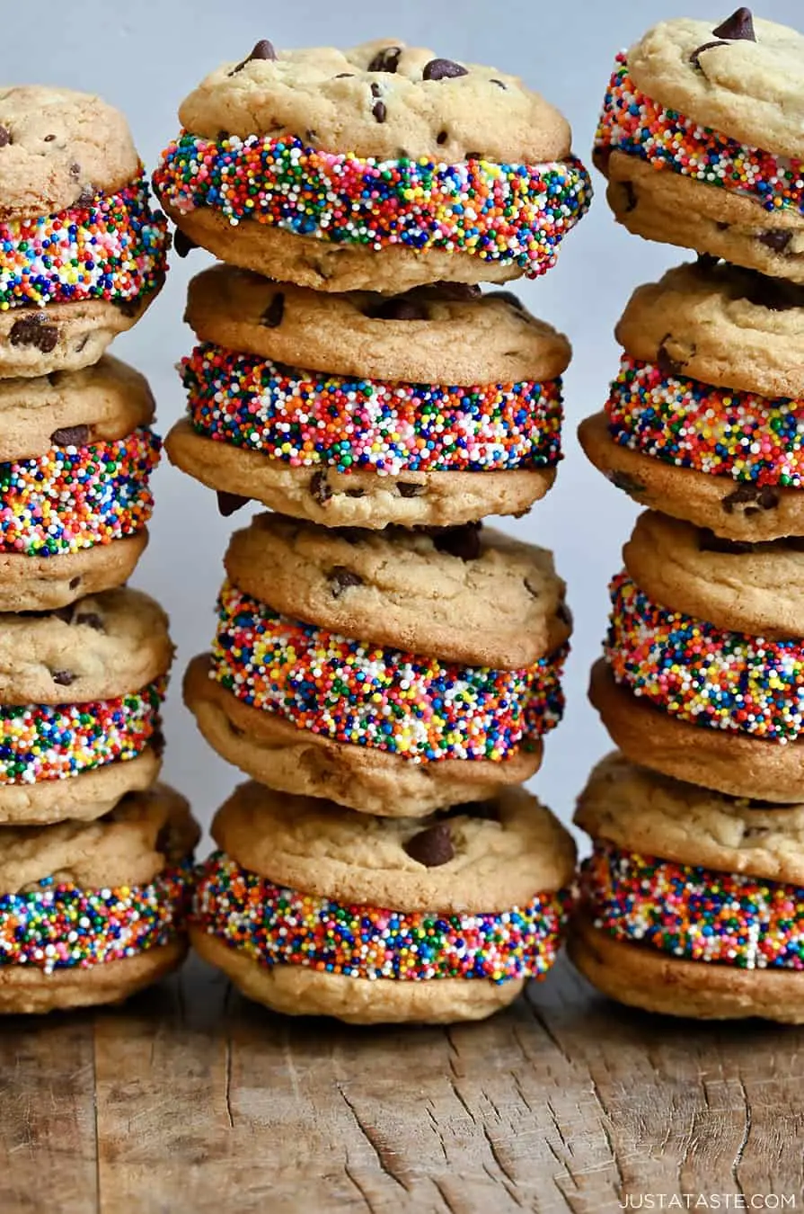 chocolate chip ice cream sandwich - What is the brown part of an ice cream sandwich made of